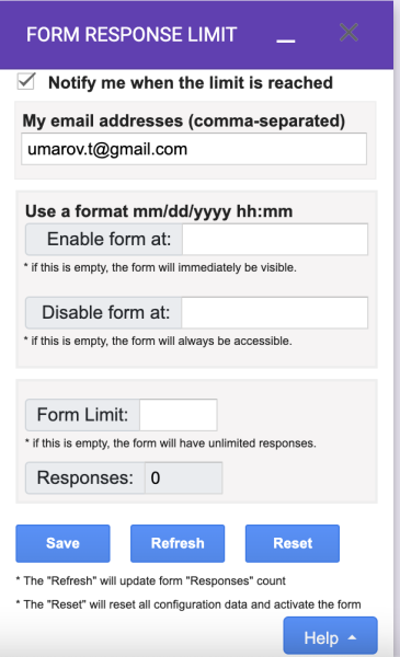 Form Responds Limiter